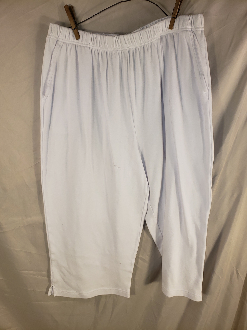 Woman Within White Wide-Leg Elastic-Waist Pants - 22/24 1X